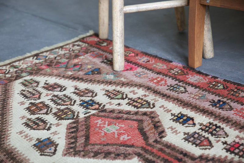 Old Kurdish Hakkari Kilim Runner 2.9ftx8.2ft