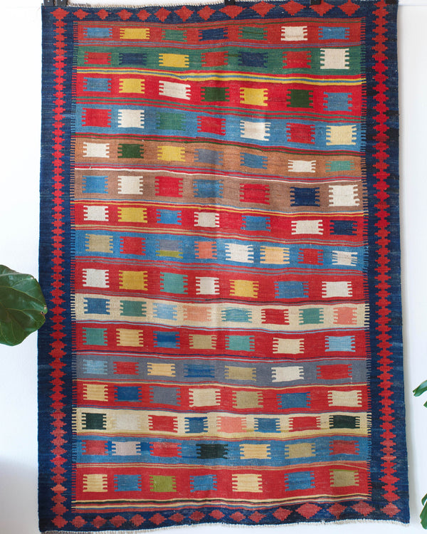 Turkish rug, vintage rug, flat weave, kilim rug, large area rug, square rug, Wild Shaman, Portland, Oregon, rug store, rug shop, local shop,  bright colors, area rug, bold color