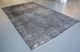 Vintage Overdyed Isparta Rug in Ash 7ftx11ft