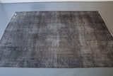 Vintage Overdyed Isparta Rug in Ash 7ftx11ft