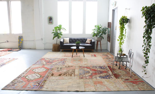 old rug, antique rug, earthy colors, faded colors, Turkish rug, vintage rug, flat weave, kilim rug, large area rug, square rug, Wild Shaman, Portland, Oregon, rug store, rug shop, local shop