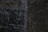 Vintage Overdyed Patchwork Rug overdyed in Black 10ftx10ft