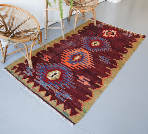 Old Sivas Kilim Rug 4ftx7ft