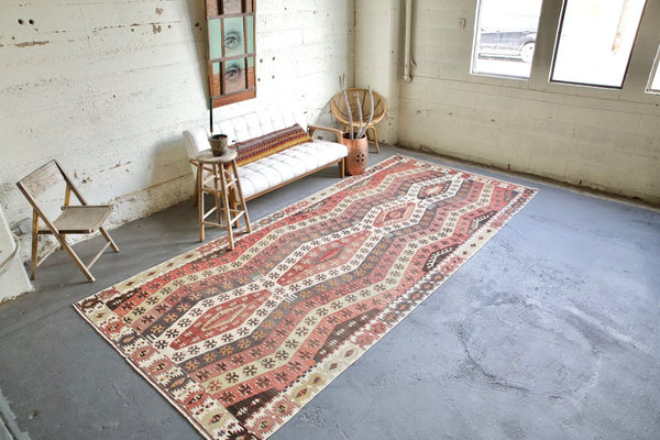 old rug, antique rug, earthy colors, faded colors, Turkish rug, vintage rug, flat weave, kilim rug, large area rug, square rug, Wild Shaman, Portland, Oregon, rug store, rug shop, local shop