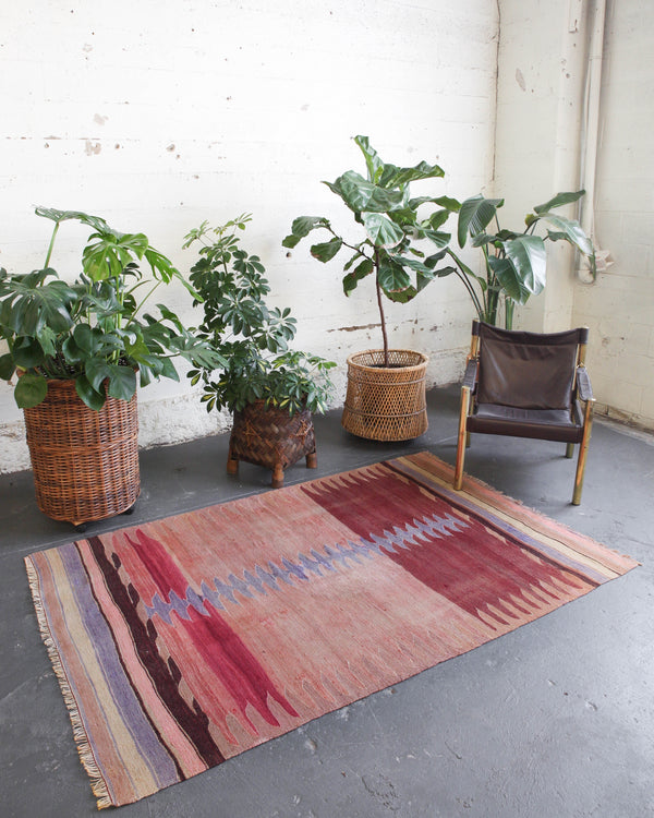 old rug, antique rug, earthy colors, faded colors, Turkish rug, vintage rug, flat weave, kilim rug, large area rug, square rug, Wild Shaman, Portland, Oregon, rug store, rug shop, local shop