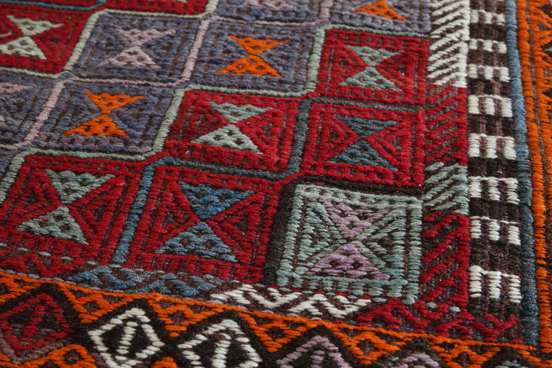 Old Anatolian Cicim Kilim Rug 6ftx9.5ft