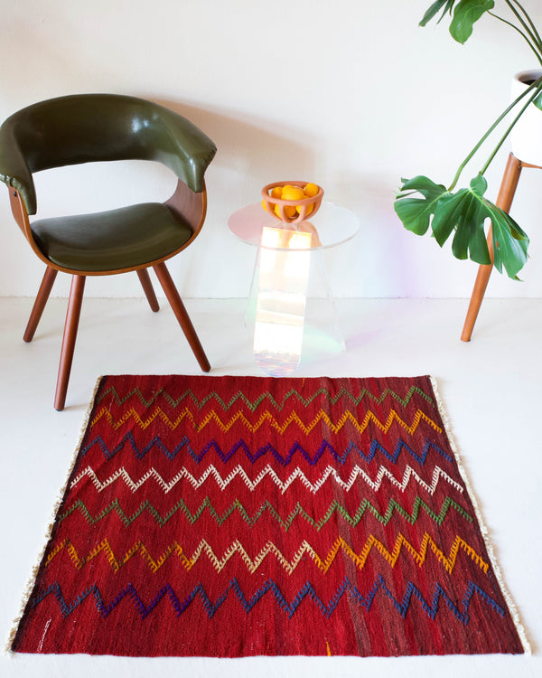 pile rug, Turkish rug, vintage rug, portland, rug shop, bright colors, wild shaman, area rug, red rug, mini rug, bold color, Portland, Oregon, rug store, rug shop, local shop, flat weave, kilim rug