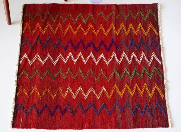 pile rug, Turkish rug, vintage rug, portland, rug shop, bright colors, wild shaman, area rug, red rug, mini rug, bold color, Portland, Oregon, rug store, rug shop, local shop, flat weave, kilim rug