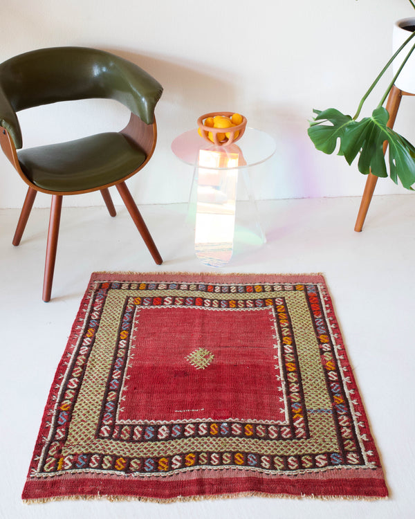 pile rug, Turkish rug, vintage rug, portland, rug shop, bright colors, wild shaman, area rug, red rug, mini rug, bold color, Portland, Oregon, rug store, rug shop, local shop, flat weave, kilim rug