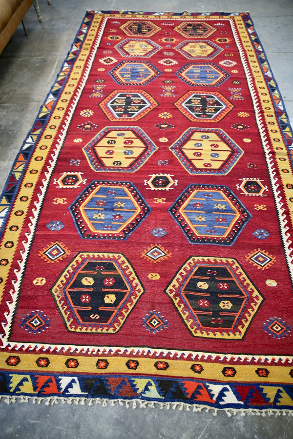 Old Sivas Sarkisla Kilim 5.7ftx11.6ft