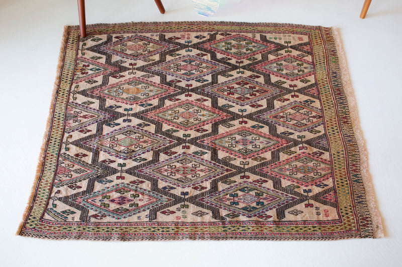 old rug, antique rug, earthy colors, faded colors, turkish rug, vintage rug, flat weave, mini rug, pile rug, Wild Shaman, Portland, Oregon, rug store, rug shop, local shop, kilim rug