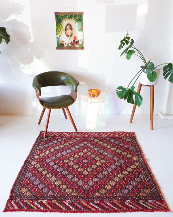 old rug, antique rug, earthy colors, faded colors, turkish rug, vintage rug, flat weave, mini rug, pile rug, Wild Shaman, Portland, Oregon, rug store, rug shop, local shop, kilim rug