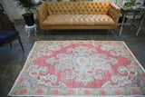 Vintage Faded Anatolian Turkish Rug 4.8x7.2ft