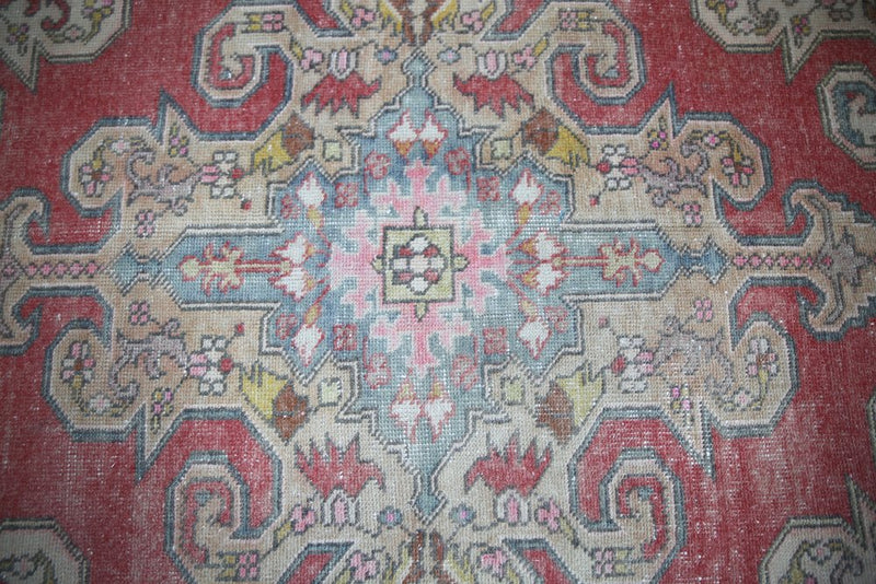 Vintage Faded Anatolian Turkish Rug 4.8x7.2ft