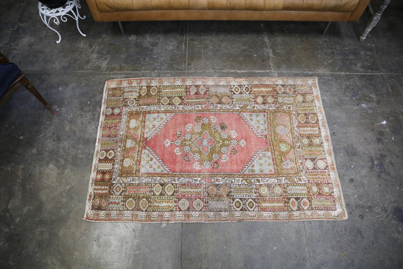 Vintage Anatolian Kirsehir Rug inspired by the Transylvanian Style 3.5x5.2ft