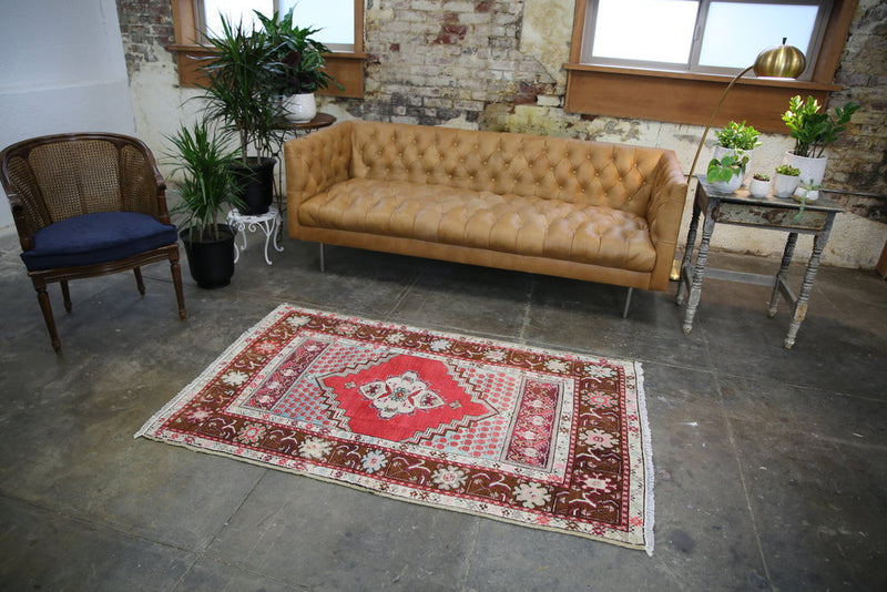 Vintage Anatolian Kirsehir Rug inspired by Transylvanian Style 3.7x5.9ft