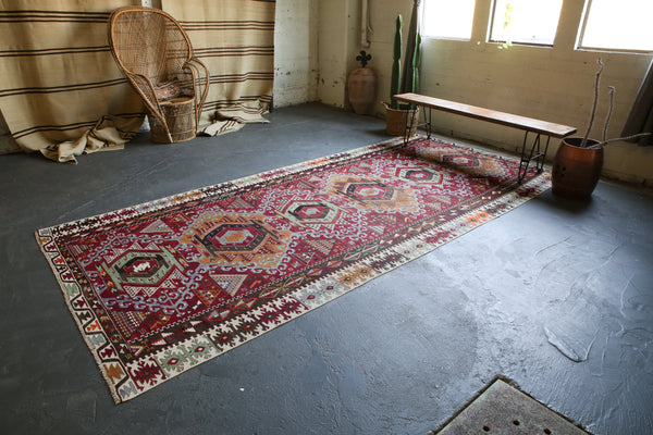 Semi-antique Adana Kilim Rug 6'x13'