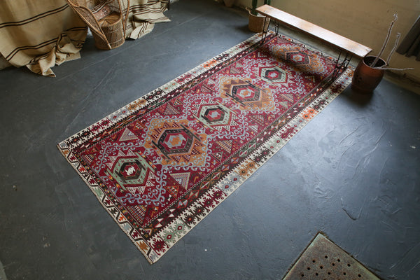 Semi-antique Adana Kilim Rug 6'x13'