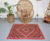 Old Aegean Kilim 3.8ftx4.8ft