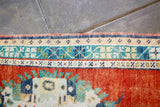 Vintage Faded Anatolian Turkish Rug 2.10x5.6ft