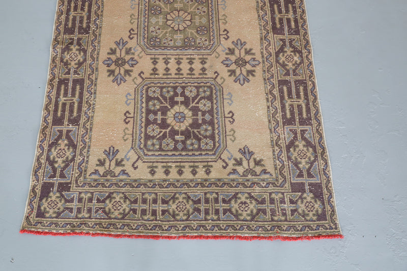 Vintage Konya Sille Turkish Runner Rug 4'4"x10'10"