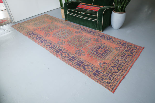 Vintage Konya Sille Turkish Runner Rug  4'2"x11'4"