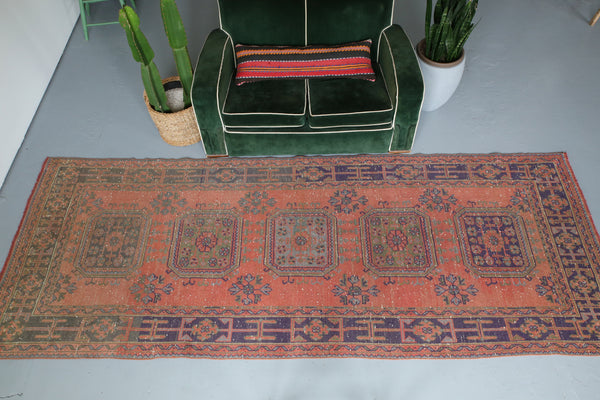 Vintage Konya Sille Turkish Runner Rug  4'2"x11'4"