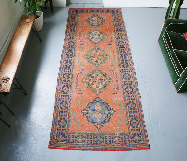 Old Konya Sille Turkish Runner Rug 4.5ftx11.5ft