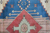 vVintage caucasian rug in a living room setting, pile rug, Turkish rug, vintage rug, portland, rug shop, bright colors, wild shaman, soft rug, bold color, Portland, Oregon, rug store, rug shop, local shop, soft rug, pastel colors, faded colors