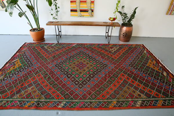 Vintage Aegean Cicim Kilim 6.2ftx10.2ft