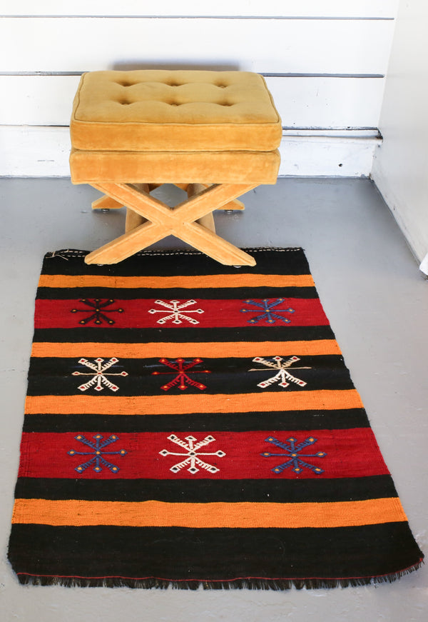 Vintage Mini Turkish Kilim Rug 2.6ftx4ft