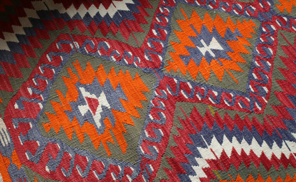 Vintage Mini Turkish Kilim Rug 3ftx5.3ft