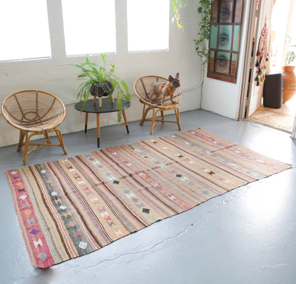 old rug, antique rug, earthy colors, faded colors, Turkish rug, vintage rug, flat weave, kilim rug, large area rug, square rug, Wild Shaman, Portland, Oregon, rug store, rug shop, local shop