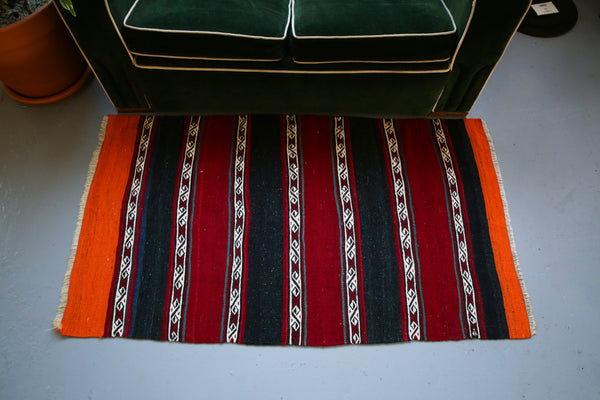 Vintage Mini Turkish Kilim Rug 2.8ftx4.8ft