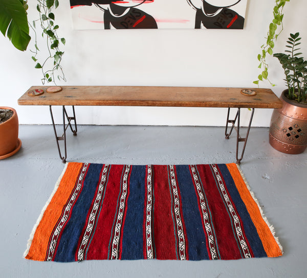 Vintage Mini Turkish Kilim Rug 2.8ftx4.5ft