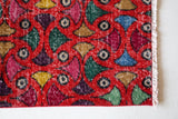 Vintage art deco rug in a living room setting, pile rug, Turkish rug, custom rug, modern rug, art deco rug,  portland, rug shop, bright colors, wild shaman, low pile rug, bold color, Portland, Oregon, rug store, rug shop, local shop, made in Turkey, vintage rug, retro rug 