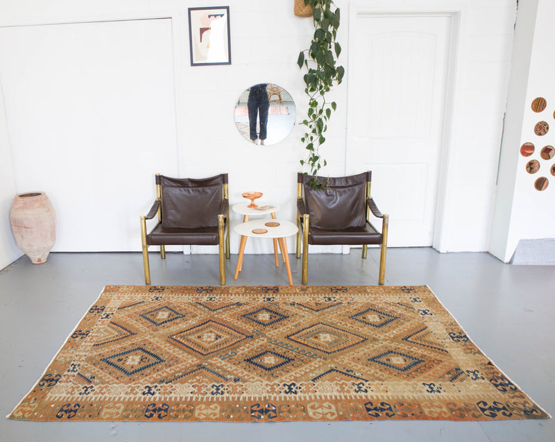 old rug, antique rug, earthy colors, faded colors, Turkish rug, vintage rug, flat weave, kilim rug, large area rug, square rug, Wild Shaman, Portland, Oregon, rug store, rug shop, local shop