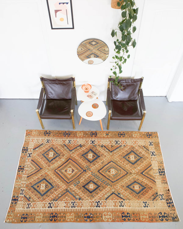 old rug, antique rug, earthy colors, faded colors, Turkish rug, vintage rug, flat weave, kilim rug, large area rug, square rug, Wild Shaman, Portland, Oregon, rug store, rug shop, local shop