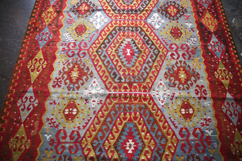 Old Ushak Esme Kilim 5.7ftx10.1ft