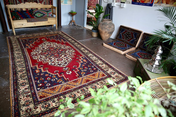 Vintage Taspinar Turkish rug 6.8x12.2ft