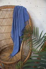 Handwoven Sabah Pestemal Towel in Blue (soft)