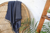Handwoven Sabah Pestemal Towel in Navy (soft)