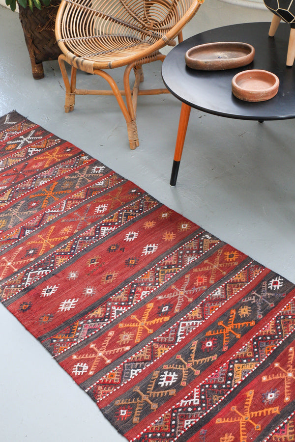 Turkish rug, vintage rug, flat weave, kilim rug, large area rug, square rug, Wild Shaman, Portland, Oregon, rug store, rug shop, local shop,  bright colors, area rug, red rug, bold color