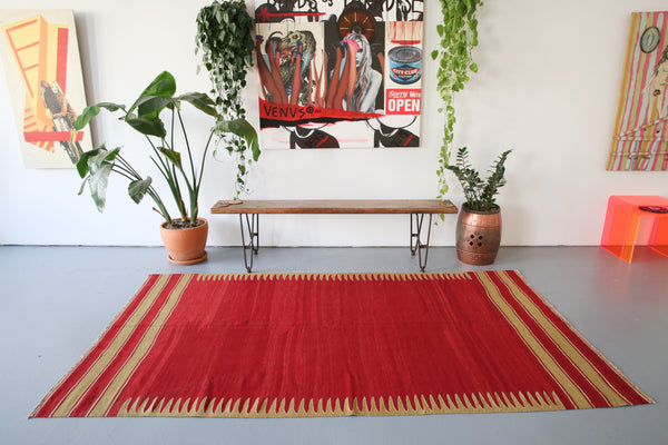 Old Bodrum Bos Kilim 5ftx9ft