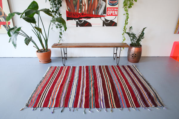 Vintage Anatolian Kilim 4.3ftx6.9ft