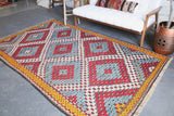 Vintage Aegean Cicim Kilim 5.5ftx9.3ft