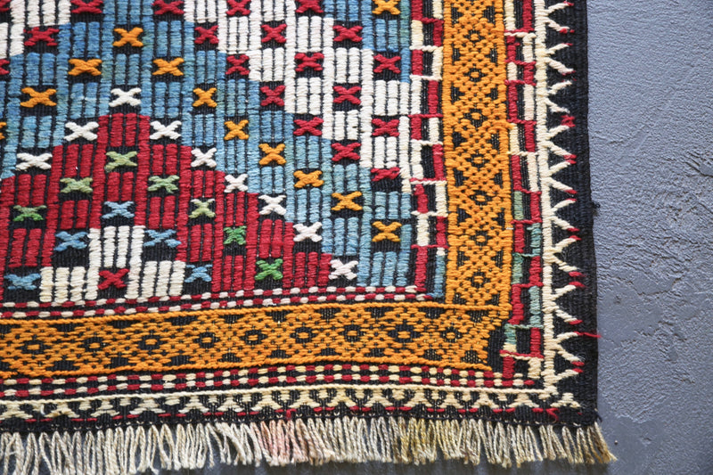 Vintage Aegean Cicim Kilim 5.5ftx9.3ft