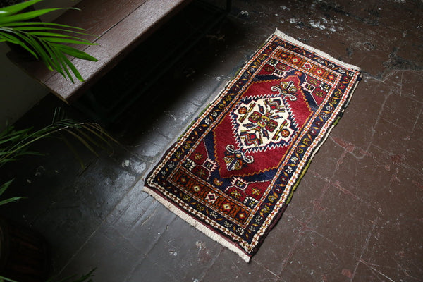 Old Mini Turkish Rug 2ftx3.10ft