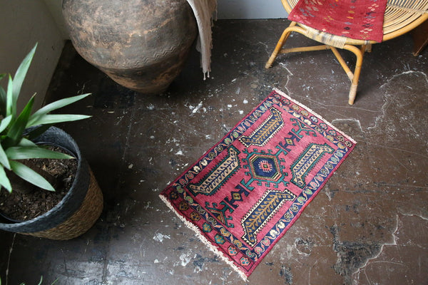 Old Mini Turkish Rug 1.7x2.9