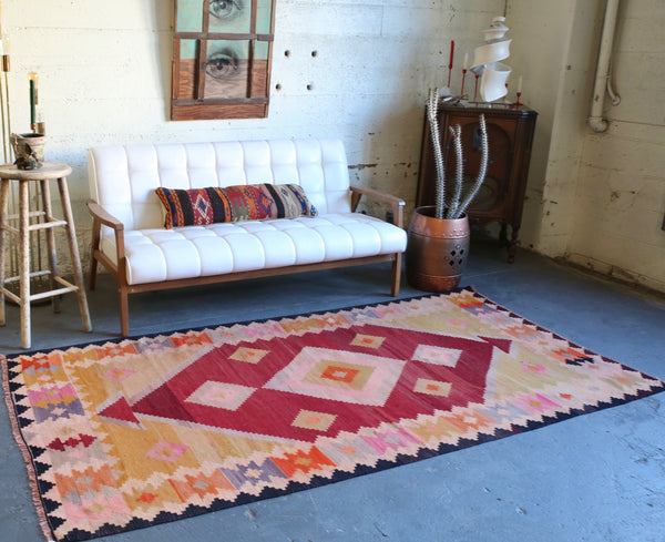 Old Milas Bencik Kilim 4.4ftx8.5ft